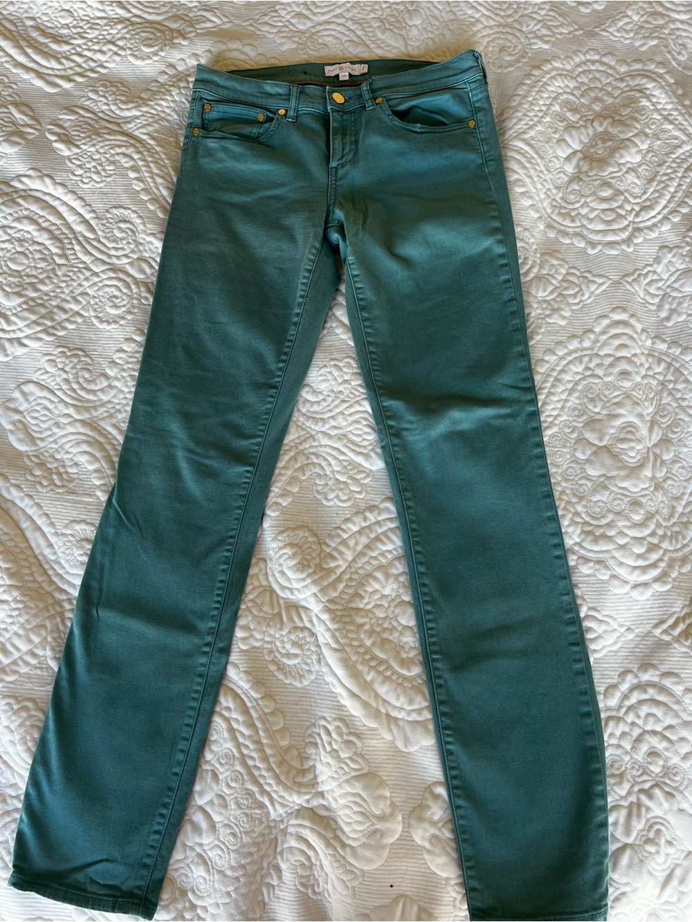 Tory Burch Emerald Skinny Jeans
